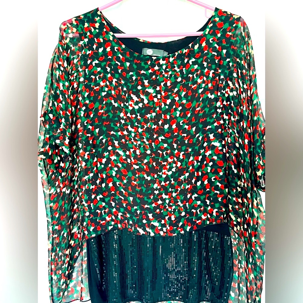 Italian Silk Top with Sequins